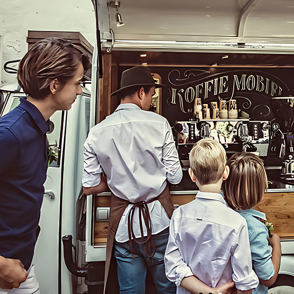 barista aan het werk op evenement