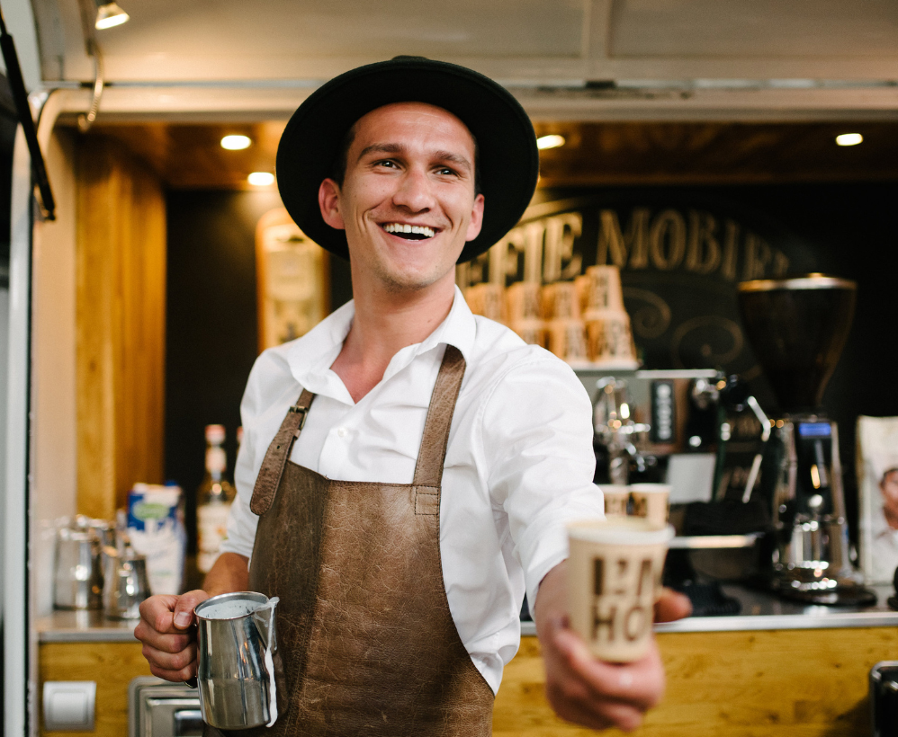 Barista aan het werk